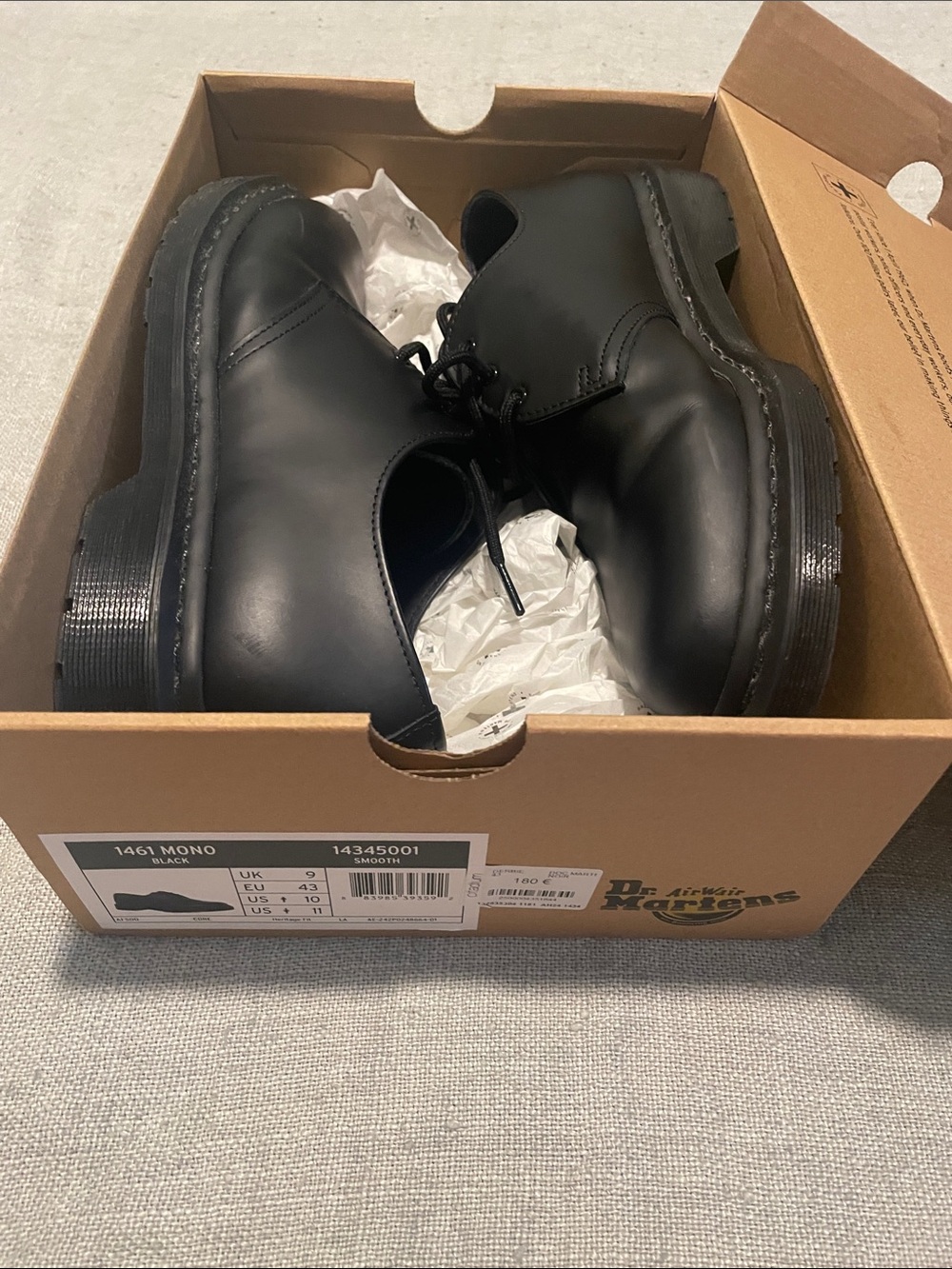 Dr. Martens Black Smooth Leather Derby Shoes